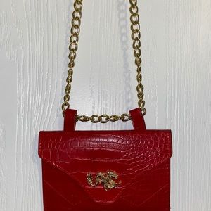 SOLD Red Dragon Chain Belted Bag by PLT